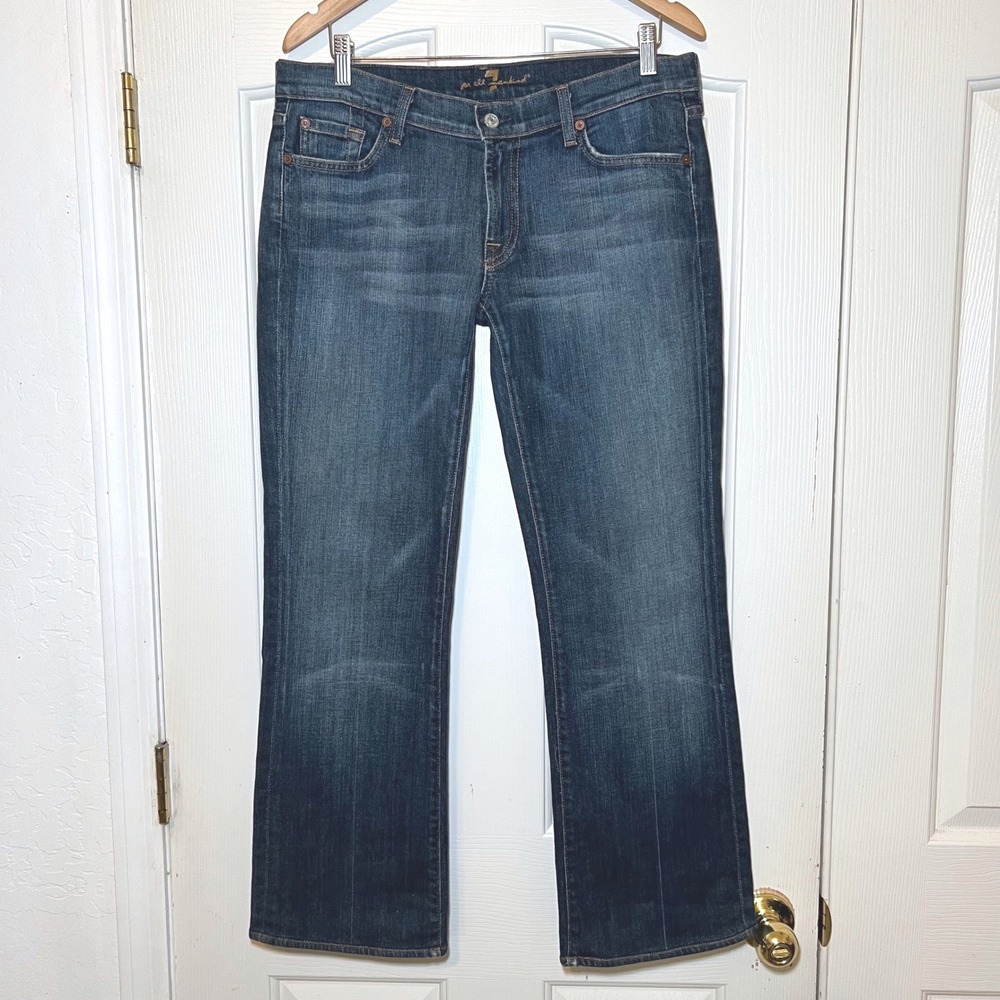 7 For All Mankind Womens Bootcut Jeans Dark Wash Blue Size 32